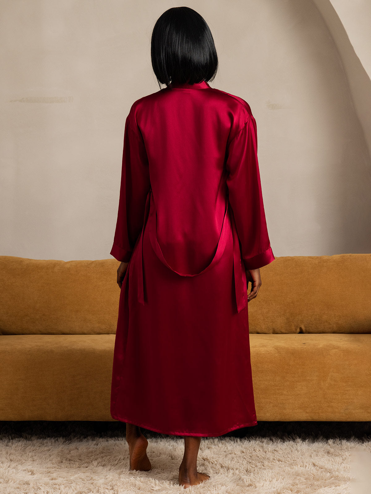 Damen Lange Mulberry Morgenmantel