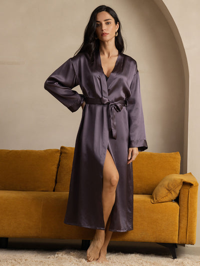 Damen Lange Mulberry Morgenmantel